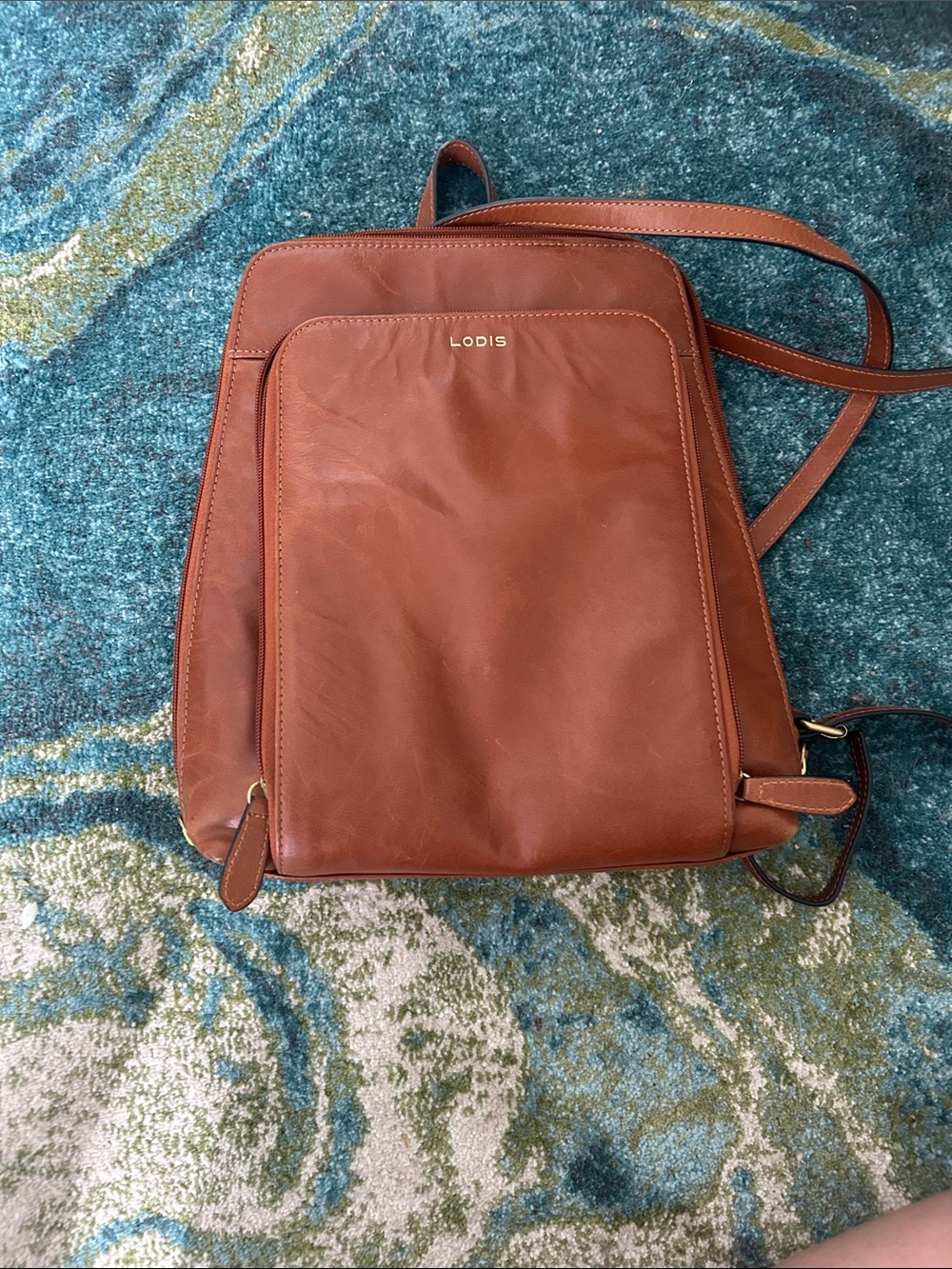 Lodis Brown Leather iPad Backpack